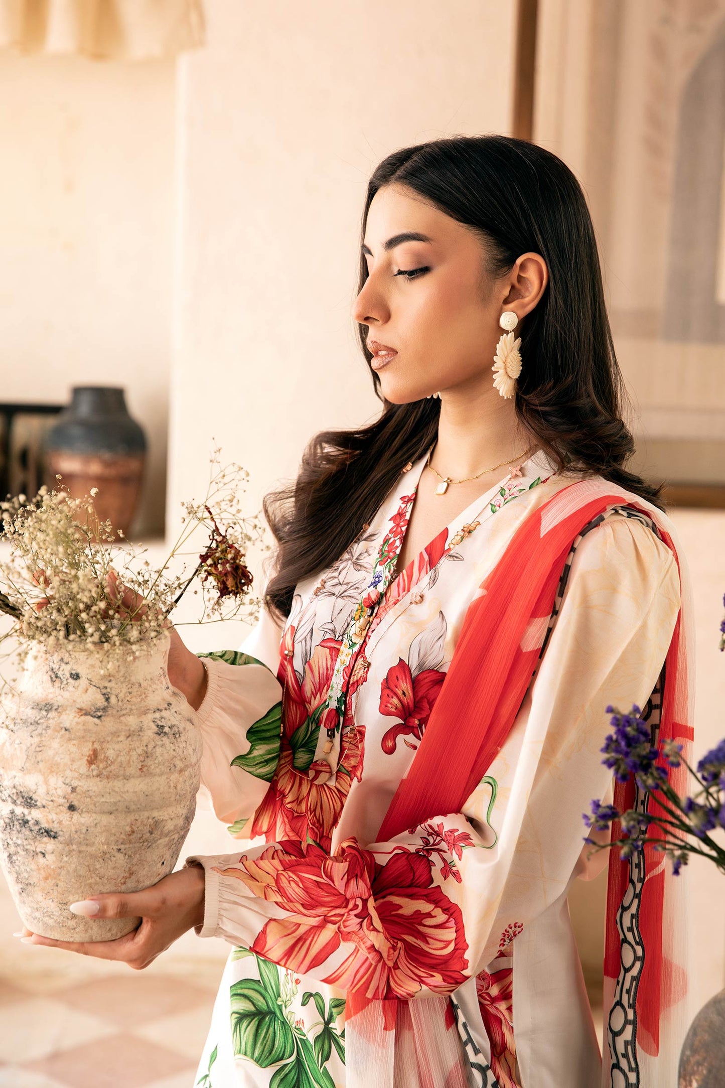 Maria B Mbasic 3 Pc Unstitched Embroidered Lawn Suit | MB-7B