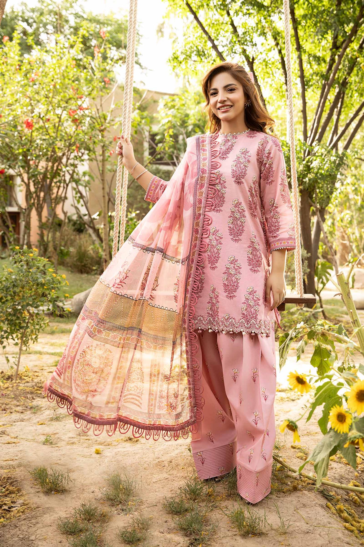 Maria B Mbasic 3 Pc Unstitched Embroidered Lawn Suit | MB-8A