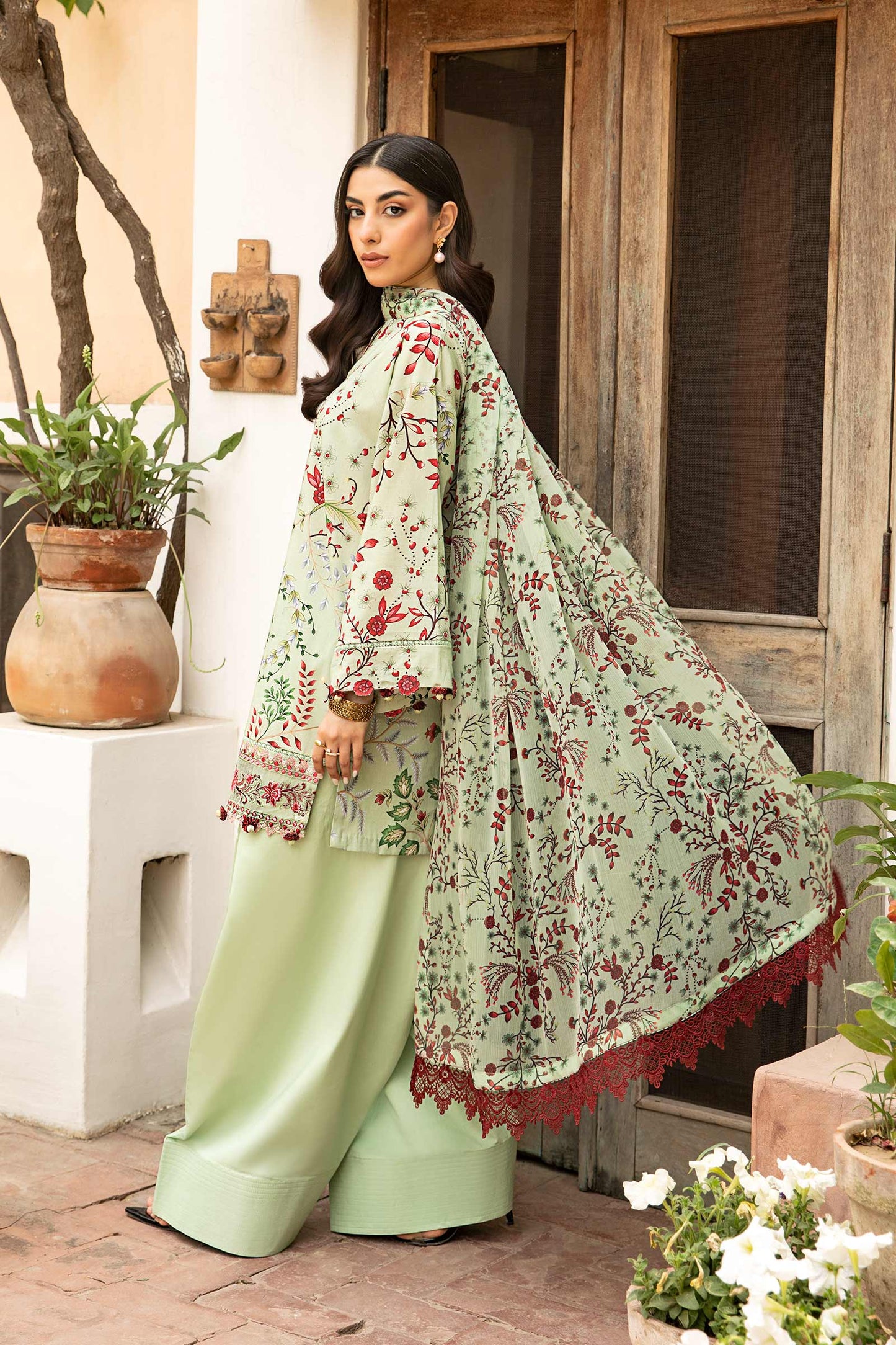 Maria B Mbasic 3 Pc Unstitched Embroidered Slub Lawn Suit | MB-CUS25-912B