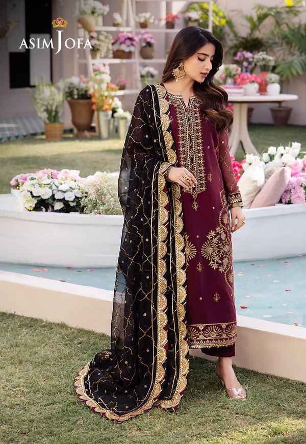 Asim Jofa Dahnak Rang Collection 3-Piece 2024 | AJCF-18