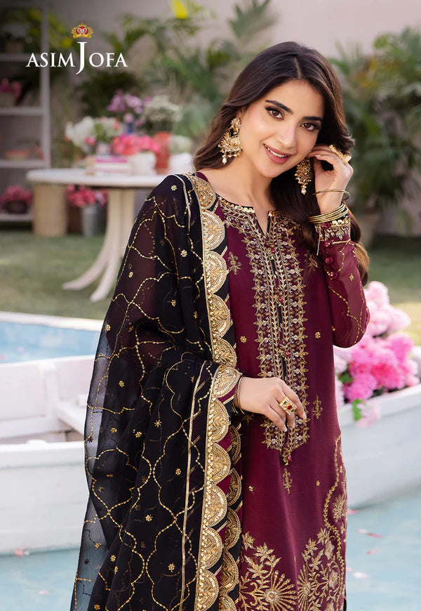 Asim Jofa Dahnak Rang Collection 3-Piece 2024 | AJCF-18