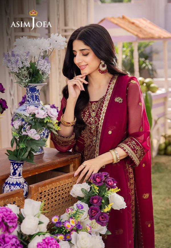 Asim Jofa Dahnak Rang Collection 3-Piece 2024 | AJCF-01
