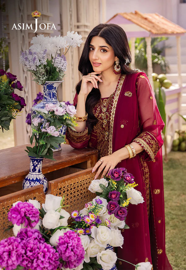 Asim Jofa Dahnak Rang Collection 3-Piece 2024 | AJCF-01