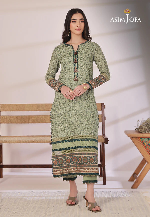 Asim Jofa Printed Cambric Shirt Unstitched 1-Piece | AJBP-27