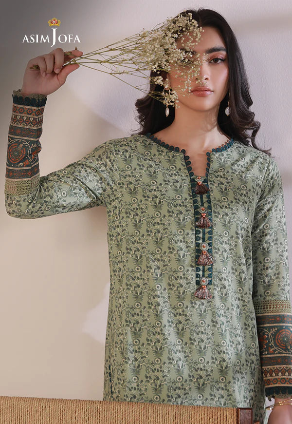 Asim Jofa Printed Cambric Shirt Unstitched 1-Piece | AJBP-27
