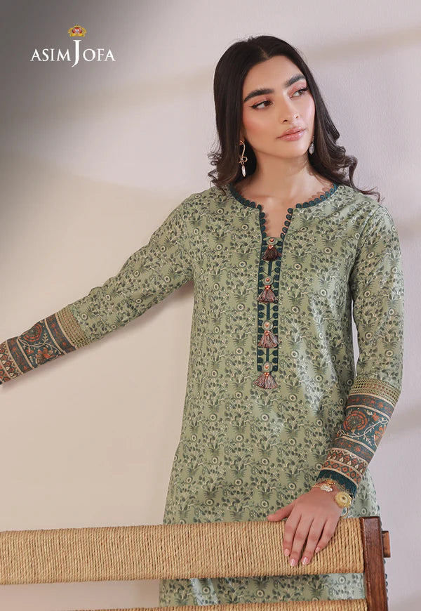 Asim Jofa Printed Cambric Shirt Unstitched 1-Piece | AJBP-27