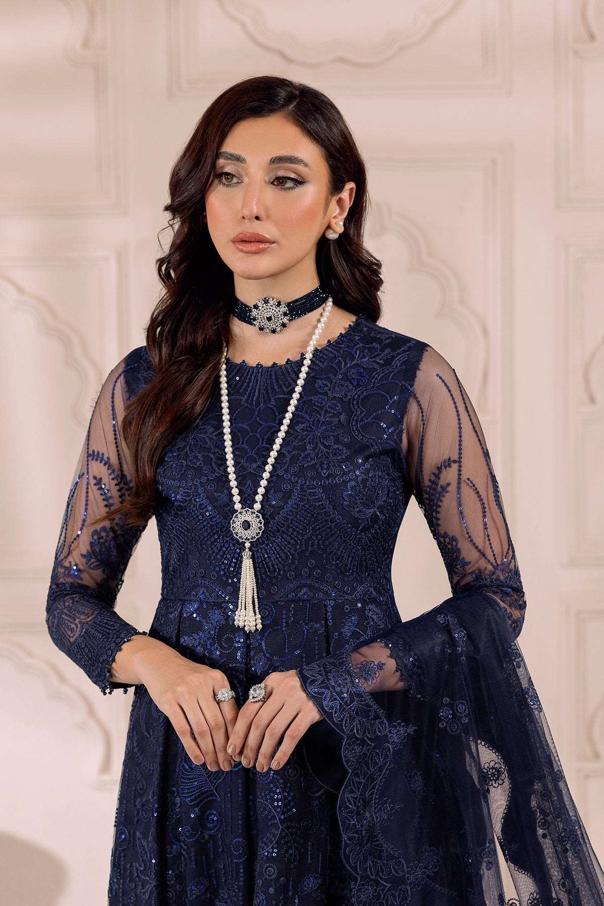 Alizeh Dua Luxury Formals | Khirad-Blue - Mirha Fashion - Alizeh - Luxury Formals -