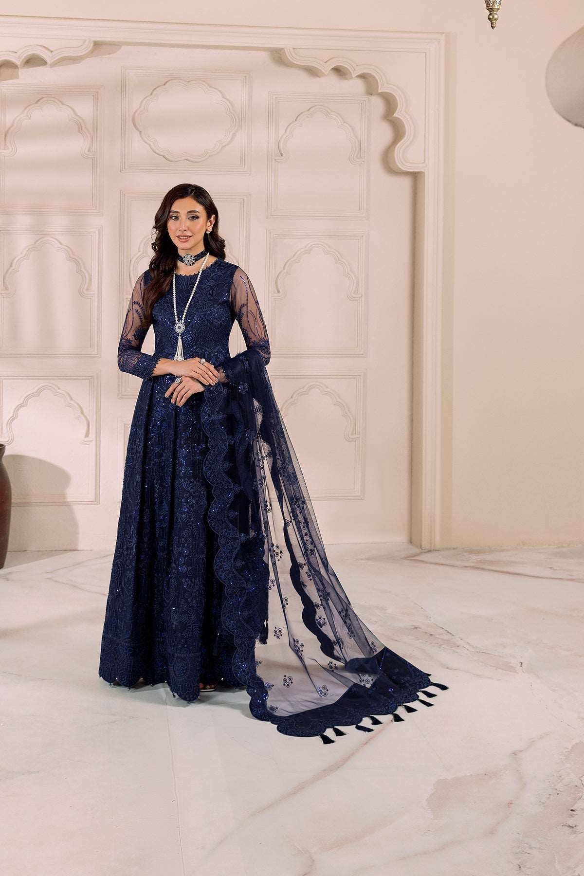 Alizeh Dua Luxury Formals | Khirad-Blue - Mirha Fashion - Alizeh - Luxury Formals -