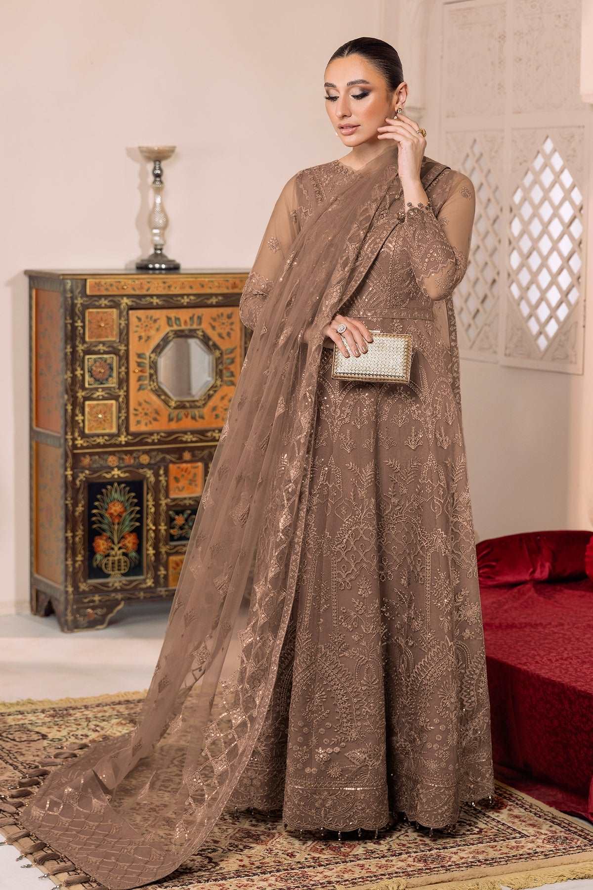 Alizeh Dua Luxury Formals | Ryan- Beige - Mirha Fashion - Alizeh - Luxury Formals -