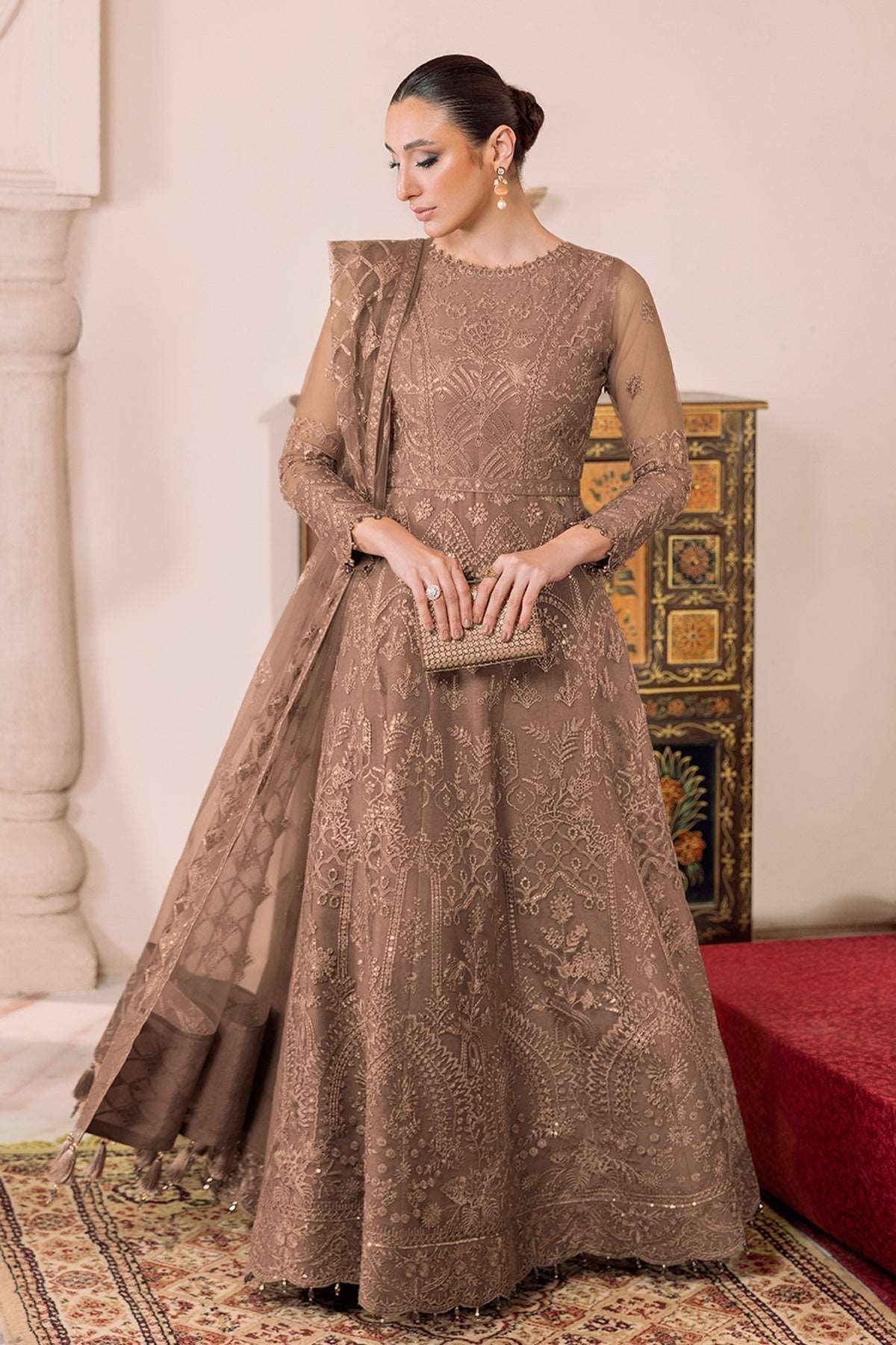 Alizeh Dua Luxury Formals | Ryan- Beige - Mirha Fashion - Alizeh - Luxury Formals -