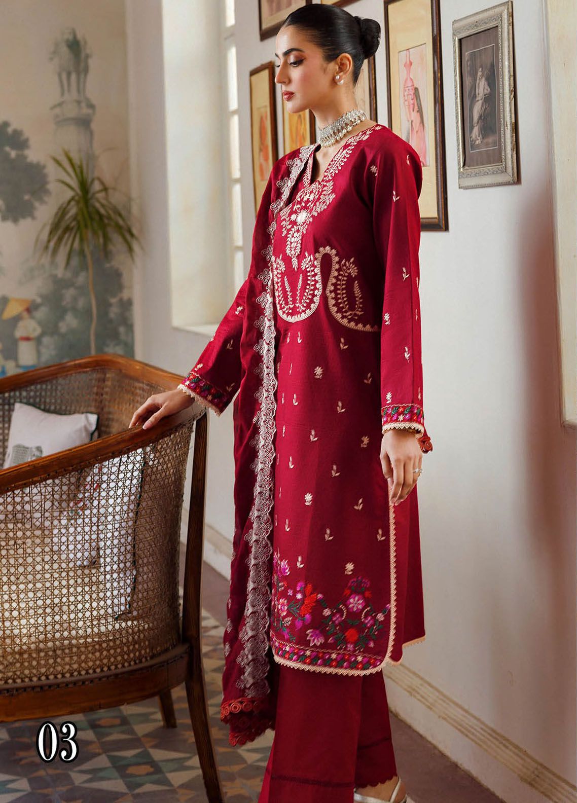Raj Bari Essential Premium Embroidered 3-Piece Lawn | 3