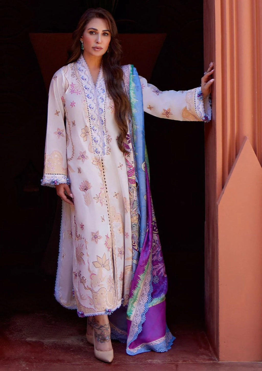 Farah Talib Aziz Luxury Lawn Collection 2024 | FTA 08