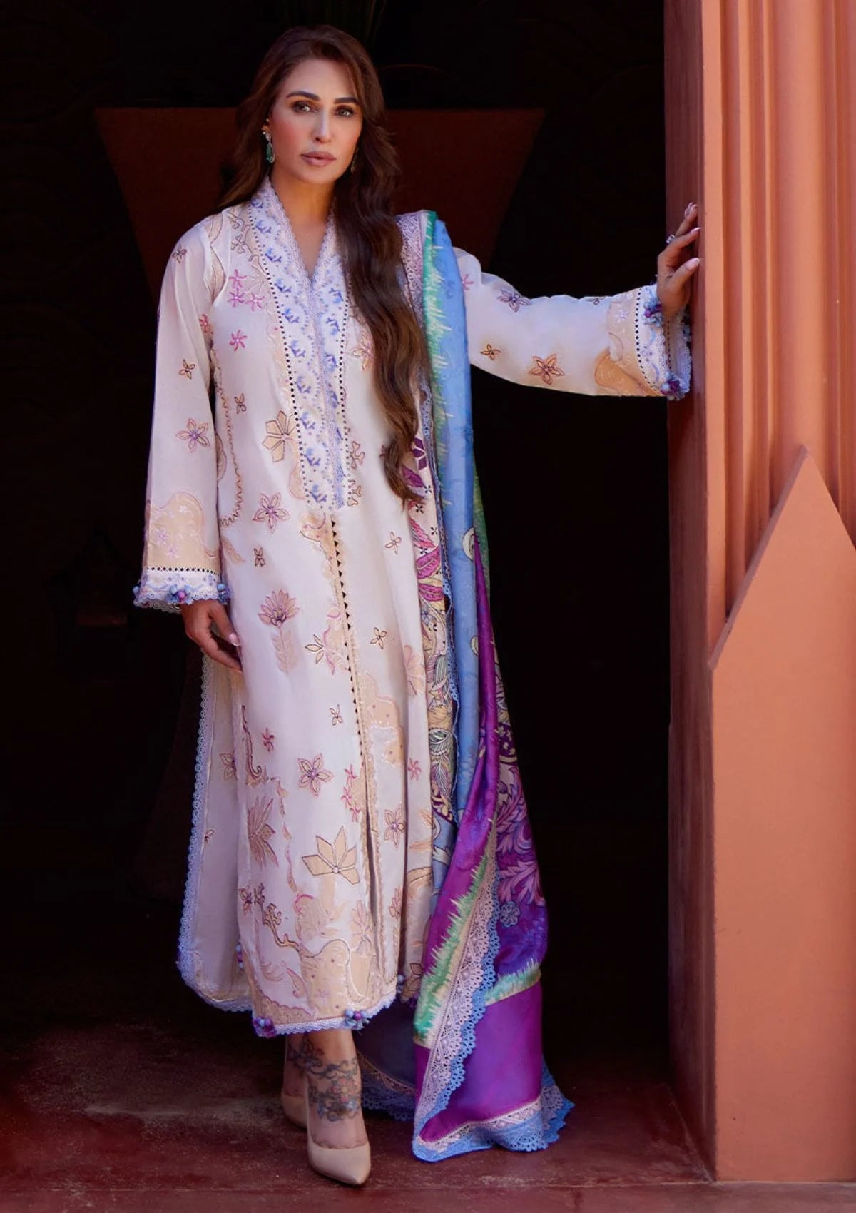 Farah Talib Aziz Luxury Lawn Collection 2024 | FTA 08 - Mirha Fashion
