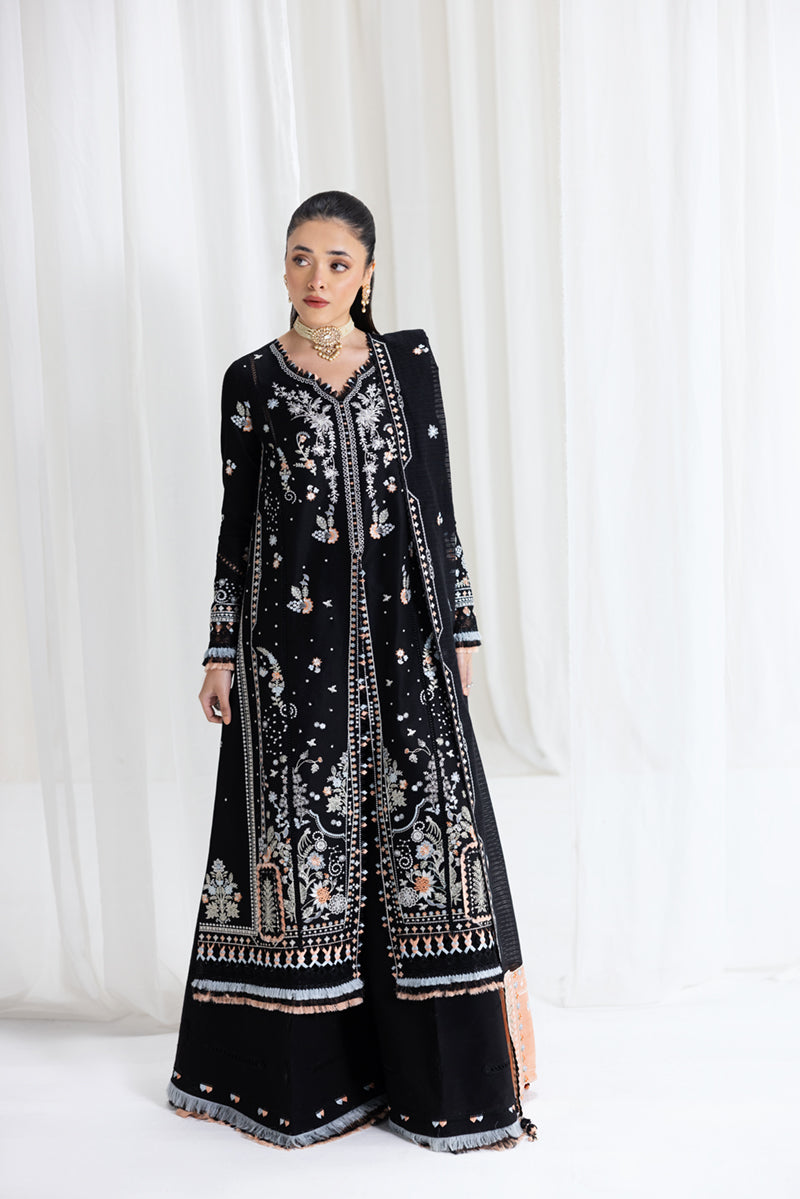 Qalamkar Luxury Lawn 2025 - 3pc Unstitched  | Misha - Mirha Fashion