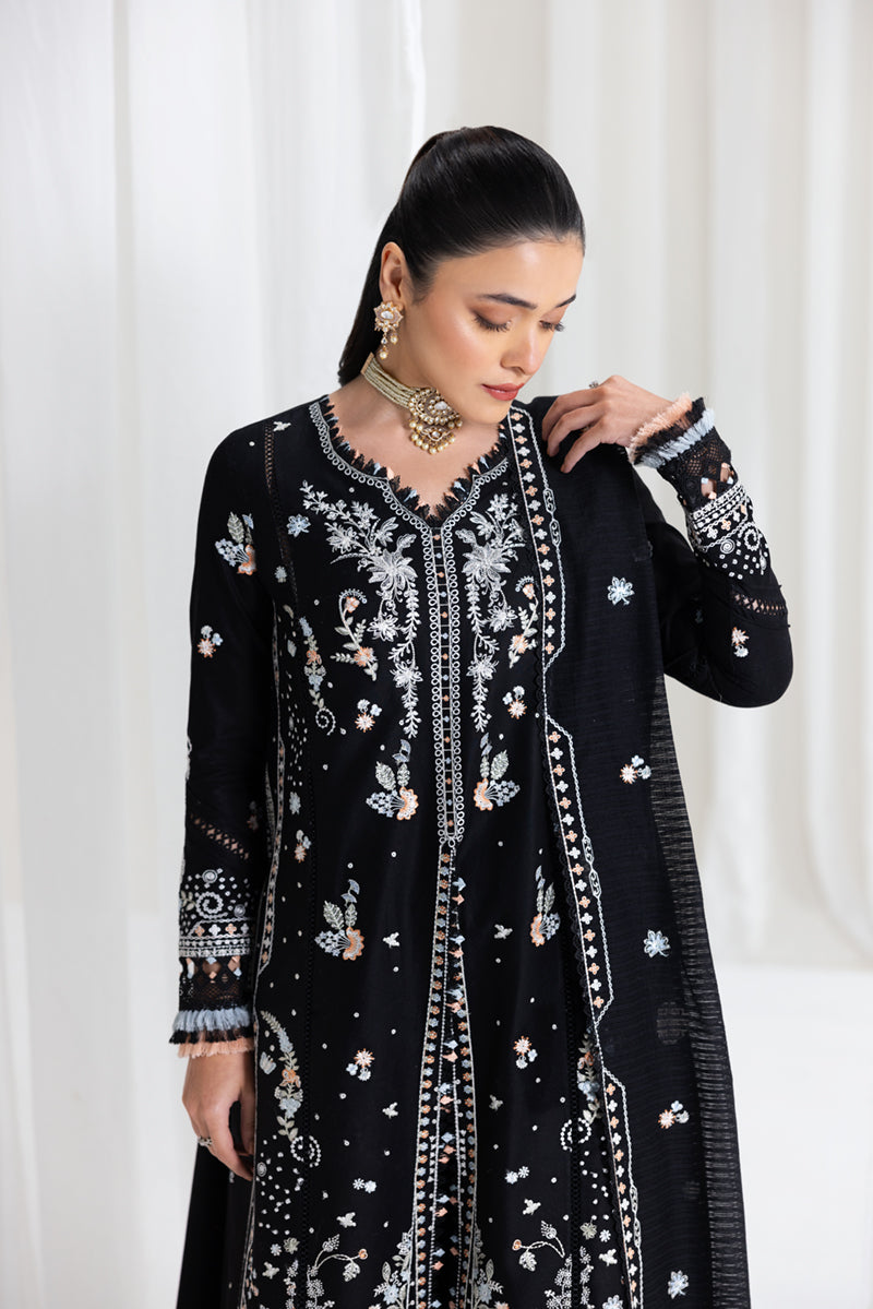 Qalamkar Luxury Lawn 2025 - 3pc Unstitched  | Misha - Mirha Fashion