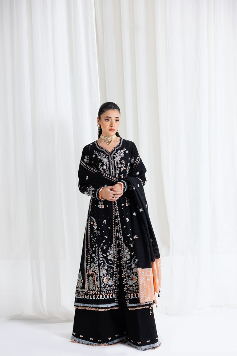 Qalamkar Luxury Lawn 2025 - 3pc Unstitched  | Misha - Mirha Fashion