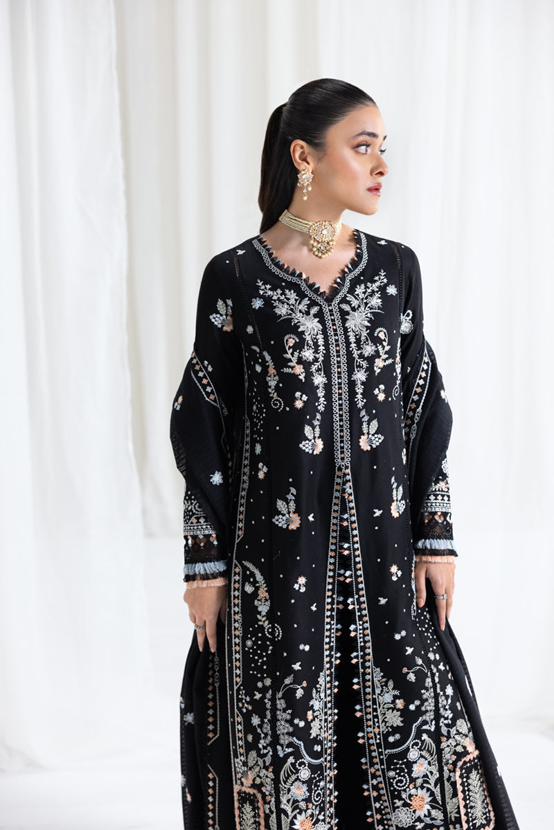 Qalamkar Luxury Lawn 2025 - 3pc Unstitched  | Misha - Mirha Fashion