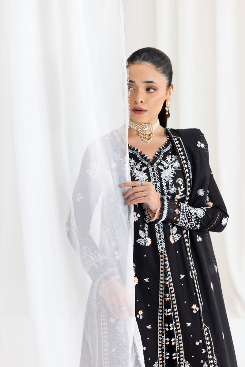 Qalamkar Luxury Lawn 2025 - 3pc Unstitched  | Misha - Mirha Fashion