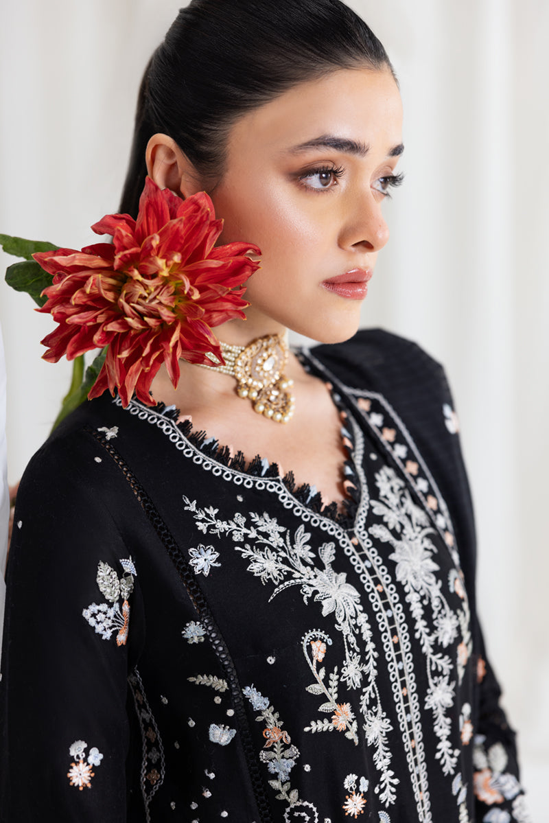 Qalamkar Luxury Lawn 2025 - 3pc Unstitched  | Misha - Mirha Fashion