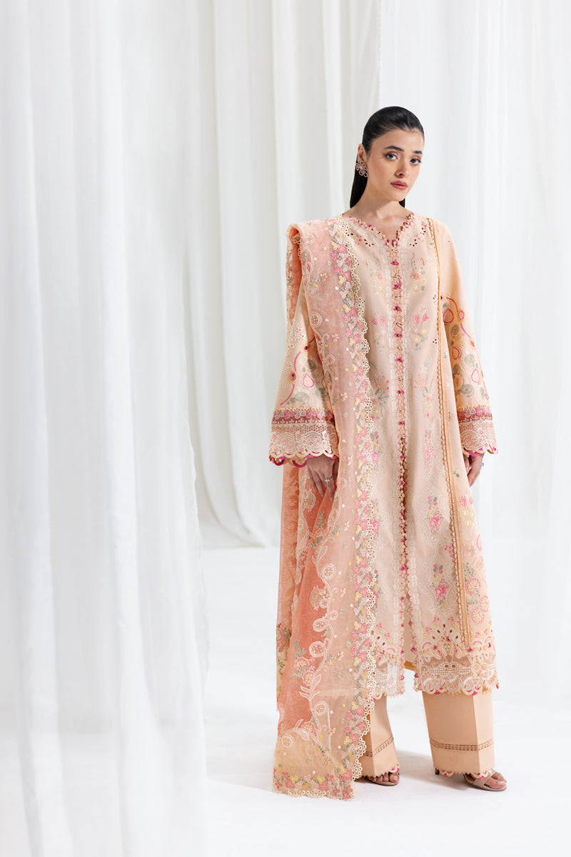 Qalamkar Luxury Lawn 2025 - 3pc Unstitched | Zoya