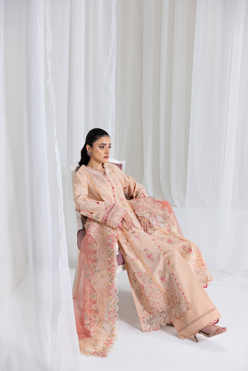 Qalamkar Luxury Lawn 2025 - 3pc Unstitched | Zoya