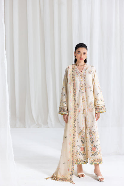Qalamkar Luxury Lawn 2025 - 3pc Unstitched | Rina
