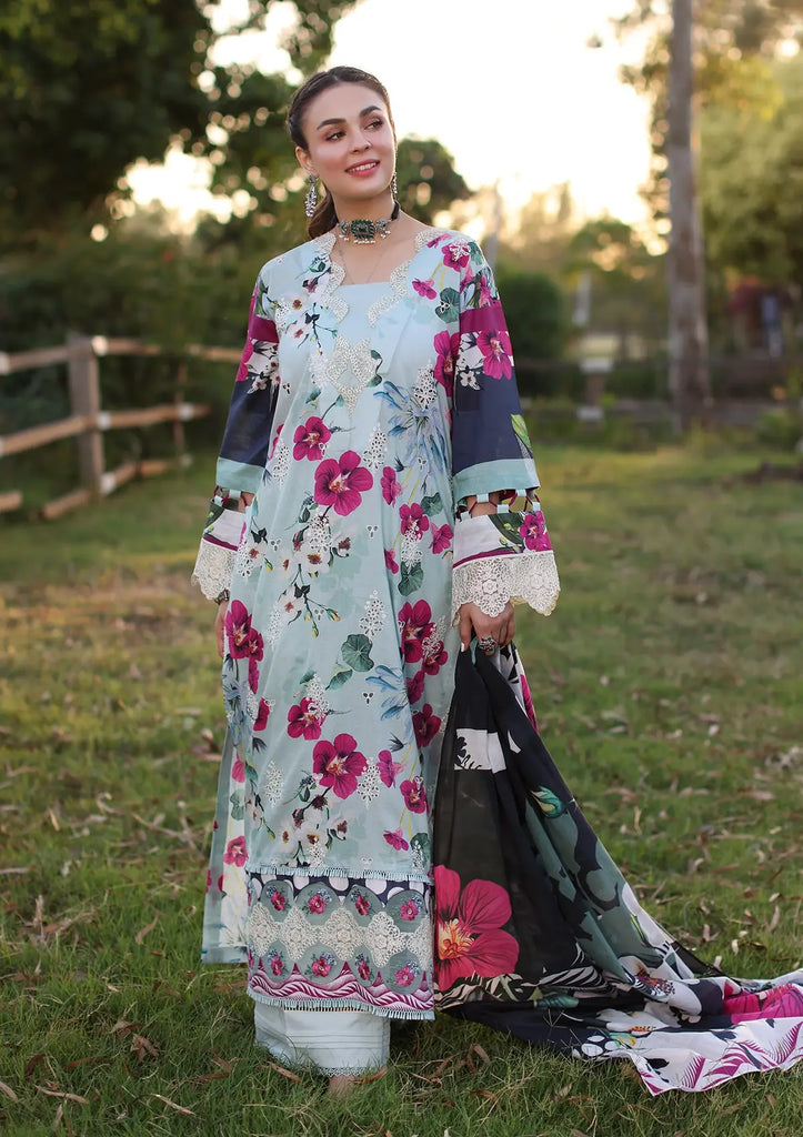 Elaf Print Chikankari Lawn 2024 | AQUABELLA | ECK-01B