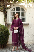 Noor By Saadia Asad Luxe Chikenkari Unstitched Collection 2026 | D1-A plumberry - Mirha Fashion