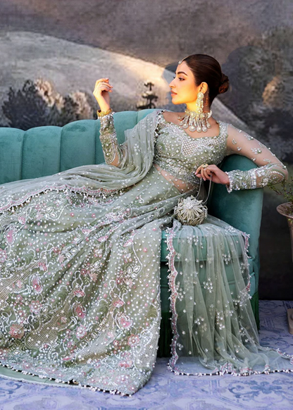Sadaf Fawad Khan Siraa Festive 3 PCS Unstitched | SEAFOAM