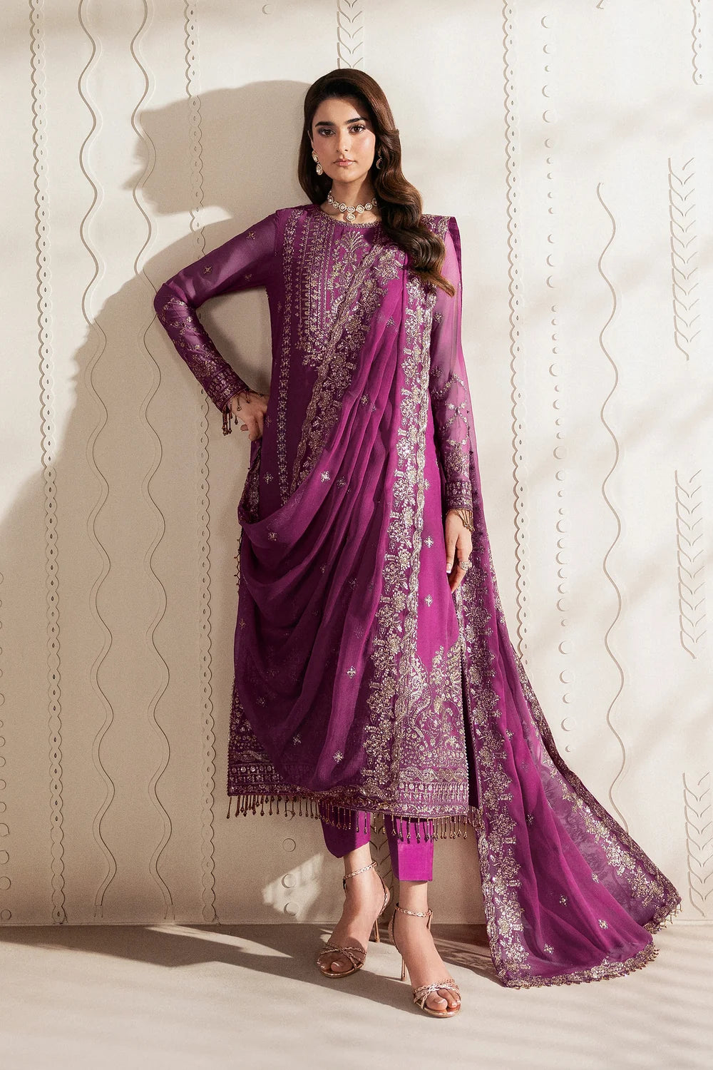 Zarif Bayaan Luxury Chiffon Unstitched Collection | D08 SWABI