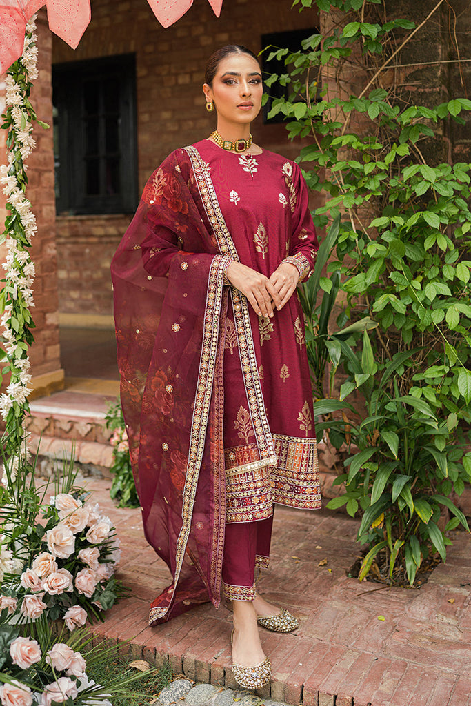 Cross Stitch Unstitched Premium Jacquard Collection | Syah Qurmazi - Mirha Fashion