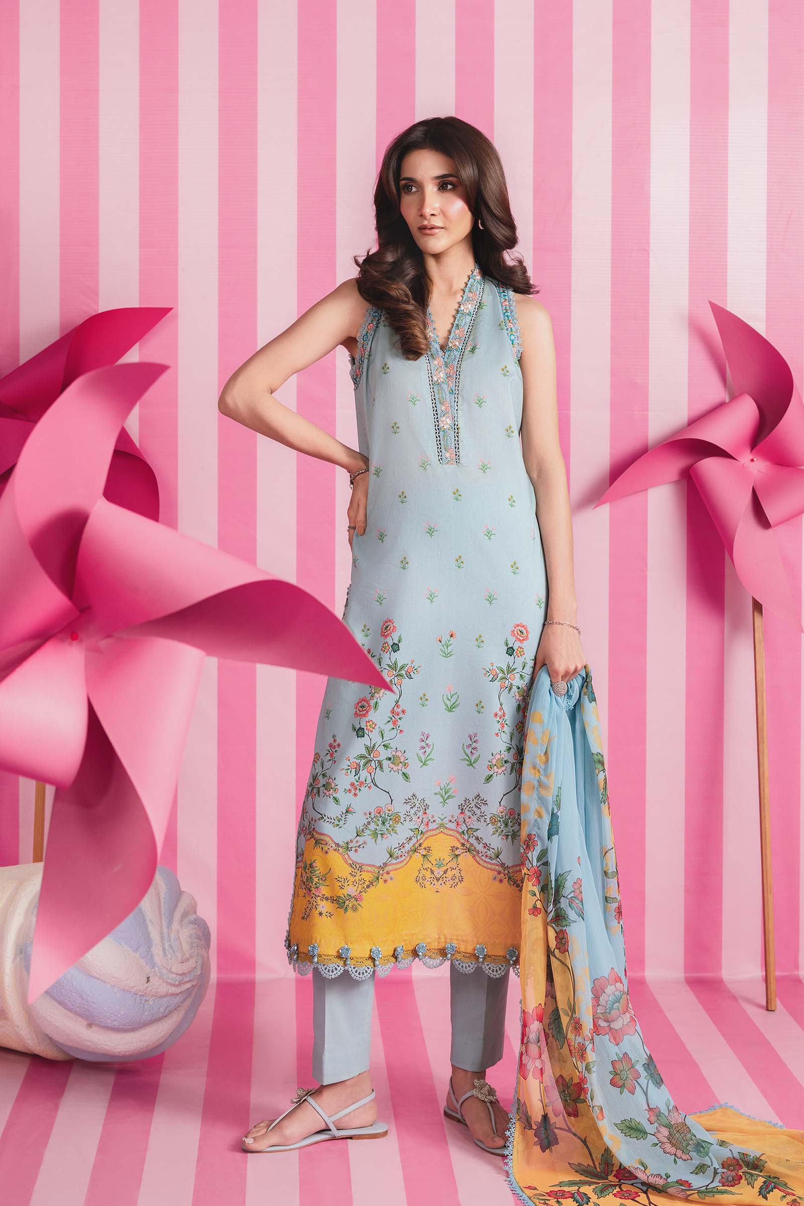 Maria B Mbasic Spring Summer Unstitched Collection | MB-CUSV13-1-B - Mirha Fashion