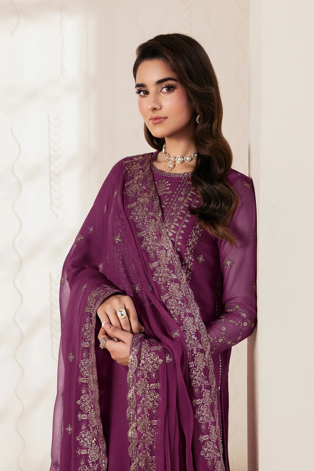 Zarif Bayaan Luxury Chiffon Unstitched Collection | D08 SWABI