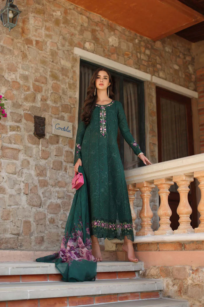 Noor By Saadia Asad Luxury Eid Handwork Schiffli Laserkari Collection 2026 | D1A-SORINA - Mirha Fashion