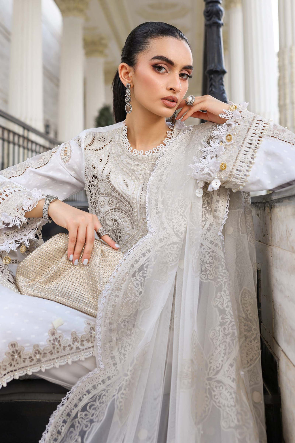 Maria B Luxury Lawn Eid Vol-26 Unstitched Collection 2026 | D01 - Mirha Fashion