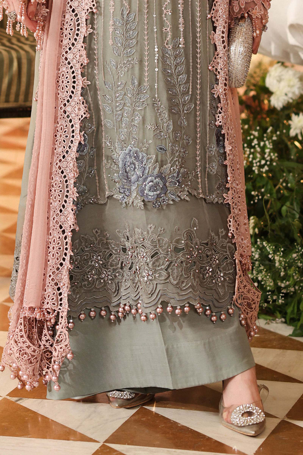 Maria B Chiffon Unstitched  Collection  2026 | MPC-26-202-Ombre Blossom