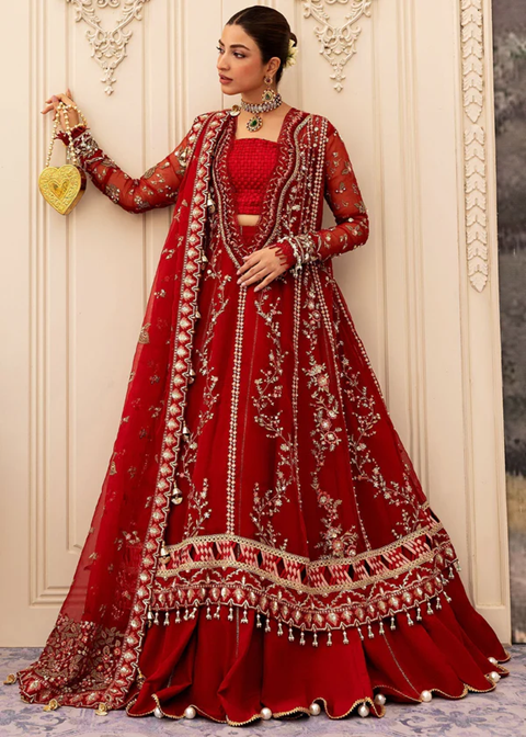 Sadaf Fawad Khan Siraa Festive 3 PCS Unstitched | SCARLET
