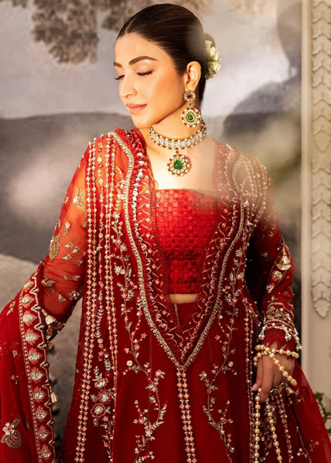 Sadaf Fawad Khan Siraa Festive 3 PCS Unstitched | SCARLET