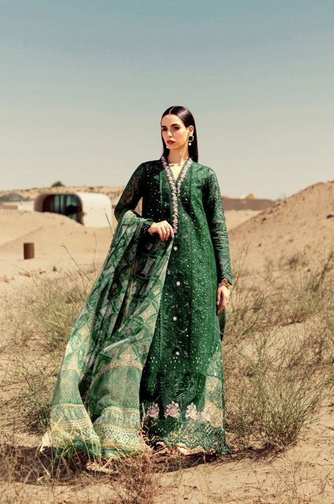 Noor by Saadia Asad Eid Handwork Laserkari Lawn – D8