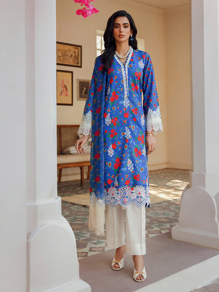 Raj Bari Essential Premium Embroidered 3-Piece Lawn | 8 - Mirha Fashion