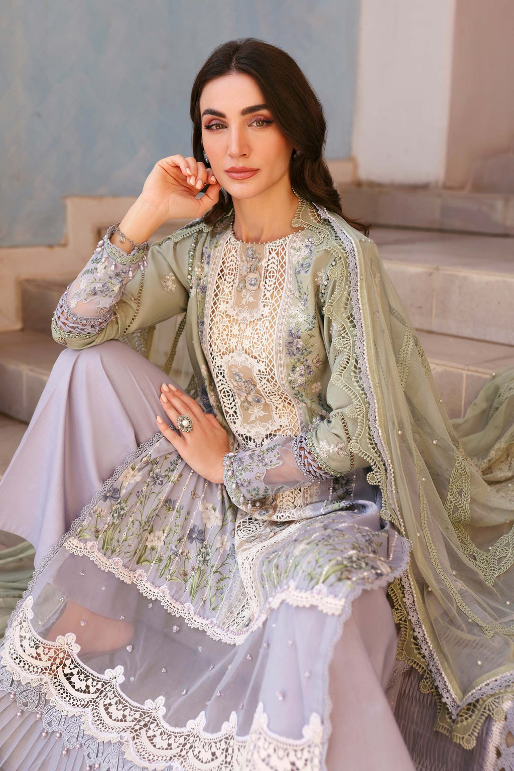 Maria B Luxury Lawn 3PCS Unstitched Collection 2026 | 6B - Mirha Fashion
