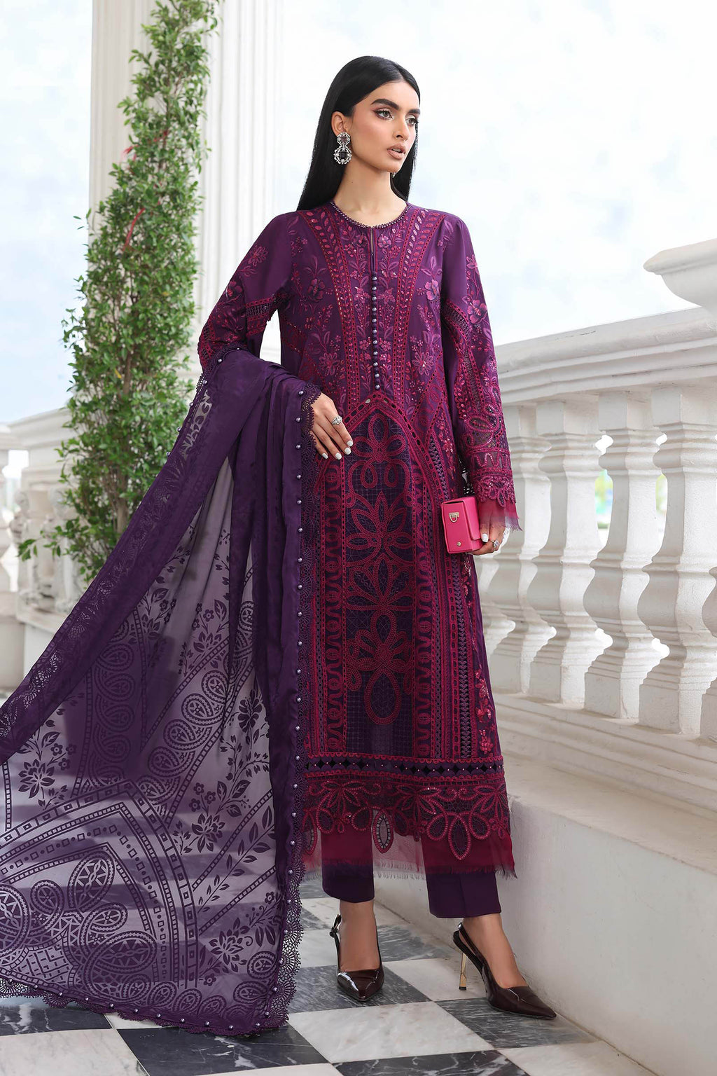 Maria B Luxury Lawn Eid Vol-26 Unstitched Collection 2026 | D14 - Mirha Fashion