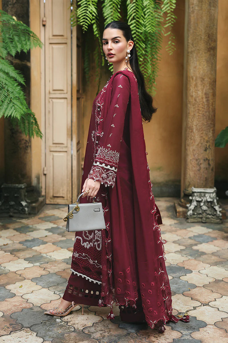 Qalamakar Qline Lawn Drop 1 Unstitched Collection 2026 | GARNET - Mirha Fashion