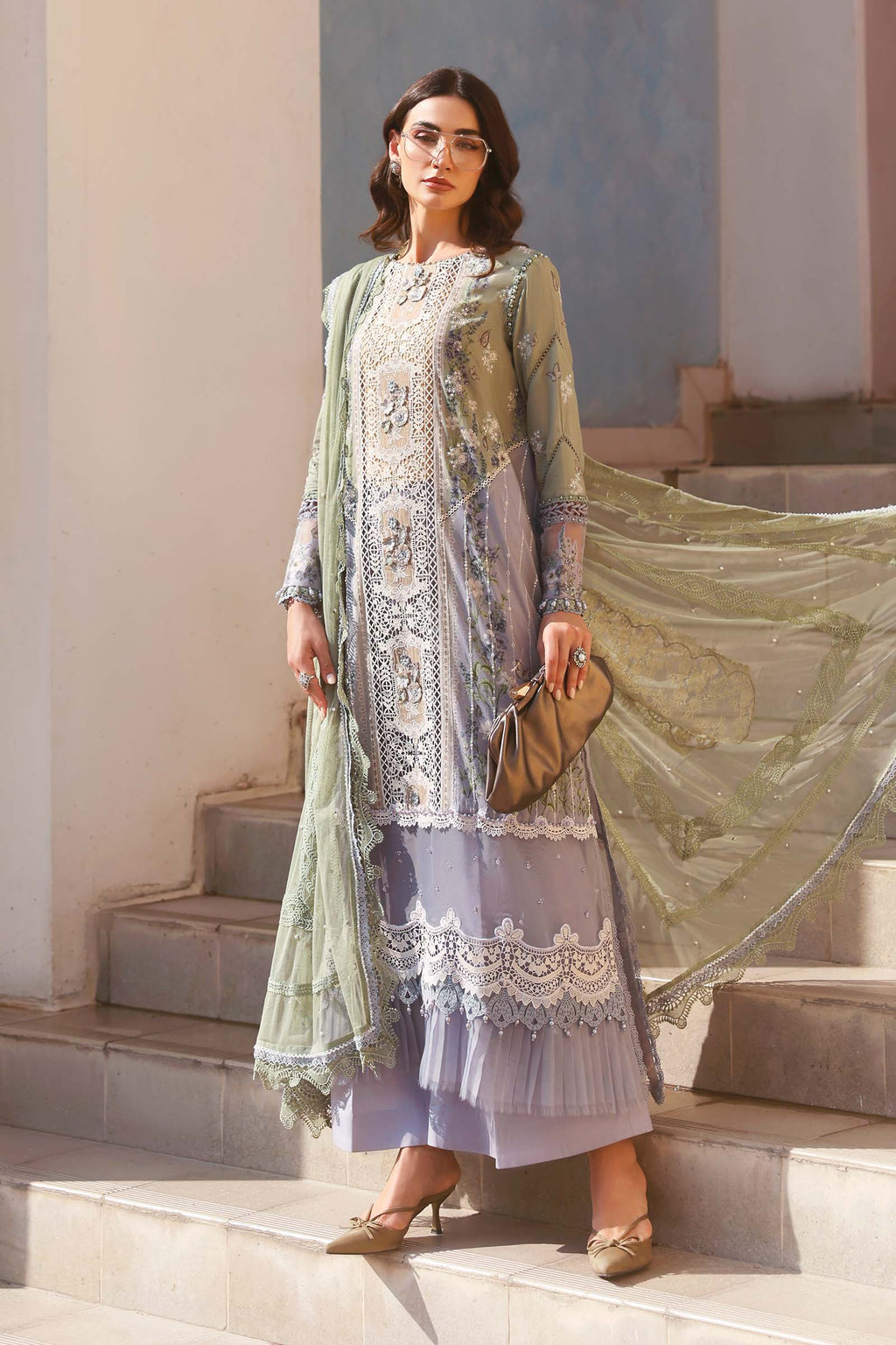 Maria B Luxury Lawn 3PCS Unstitched Collection 2026 | 6B - Mirha Fashion
