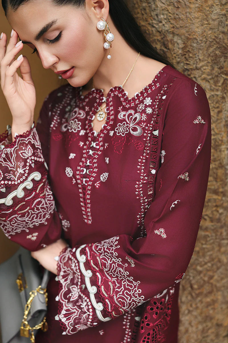 Qalamakar Qline Lawn Drop 1 Unstitched Collection 2026 | GARNET - Mirha Fashion