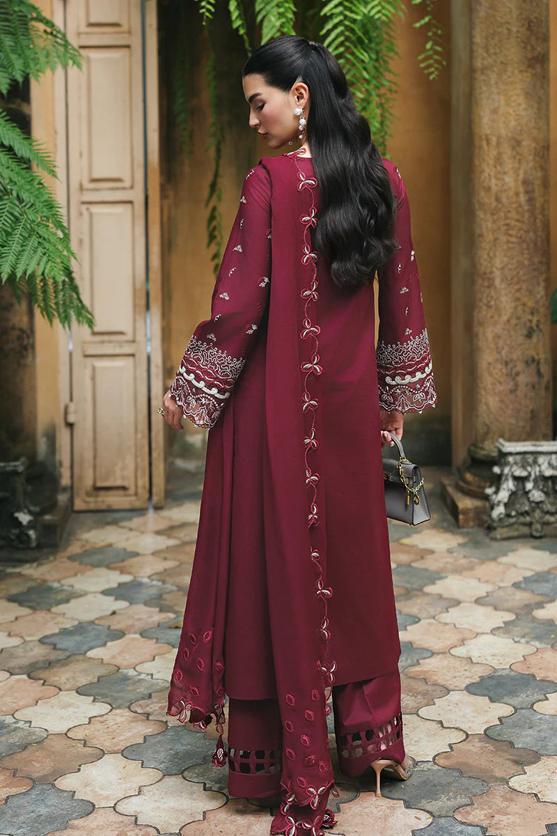 Qalamakar Qline Lawn Drop 1 Unstitched Collection 2026 | GARNET - Mirha Fashion