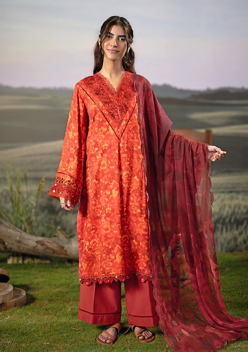 Maria B. MBasic Fall 2025 Collection – 3 Piece Unstitched Suit | 10B