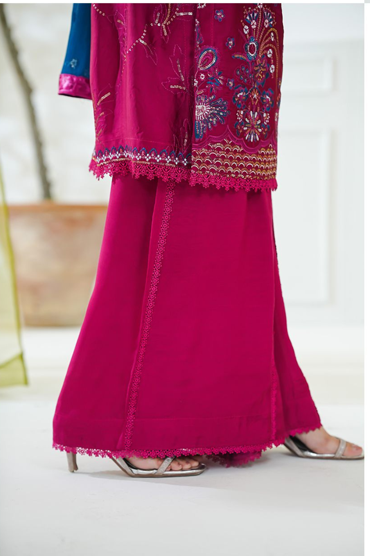 Shaanse Mehroo Cotton Silk 3PCS Ready to Wear Collection Jan-26 | Shocking Pink - Mirha Fashion