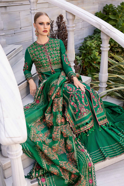 MARIA B. UNSTITCHED EMBROIDERED SATEEN COLLECTION 2025 - D-11 - CST