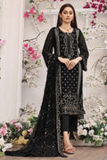 Manahil Lakhani Dastan Luxury Chiffon Unstitched Collection | D01 – Black
